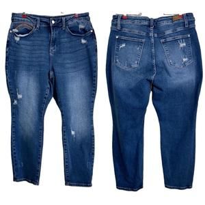 Judy Blue Jeans Women’s 16W Skinny High Waisted Distressed Stretchy Denim